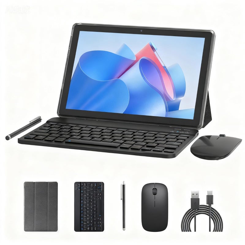 ZZB 10 inch Tablet Android 15 Tablets 2 in 1 With Keyboard Case Mouse Stylus Android Tableta 8GB64GB Support 1TB Expansion 101 IPS HD Screen 2MP8MP Dual Camera WiFi6 Bluetooth 6000mAh Battery Tab - Image 2