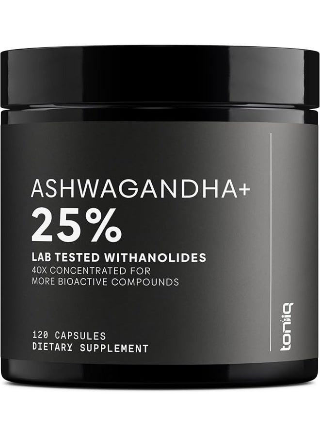 Toniiq Ashwagandha – 40 Concentrated Extract – 25% Withanolides 120 Capsules - Image 1