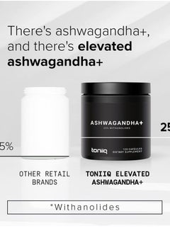 Toniiq 52,000mg 40x Concentrated Extract - 25% Withanolides - Ultra High Strength Ashwagandha Capsules - Wild Harvested in India - Highly Concentrated and Bioavailable Supplement - 120 Veggie Capsules  - Image 4