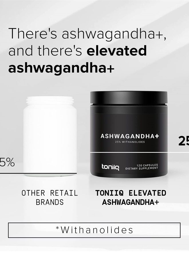 Toniiq 52,000mg 40x Concentrated Extract - 25% Withanolides - Ultra High Strength Ashwagandha Capsules - Wild Harvested in India - Highly Concentrated and Bioavailable Supplement - 120 Veggie Capsules  - Image 4