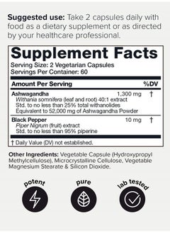 Toniiq 52,000mg 40x Concentrated Extract - 25% Withanolides - Ultra High Strength Ashwagandha Capsules - Wild Harvested in India - Highly Concentrated and Bioavailable Supplement - 120 Veggie Capsules  - Image 2