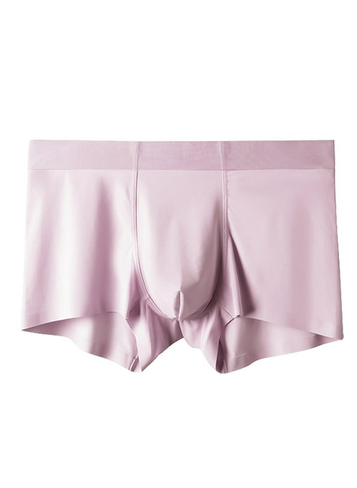 Loquat Men's Solid Color Lightweight Boxer Briefs Soft And Breathable Underwear With Comfort Flex Waistband Sakura Pink 