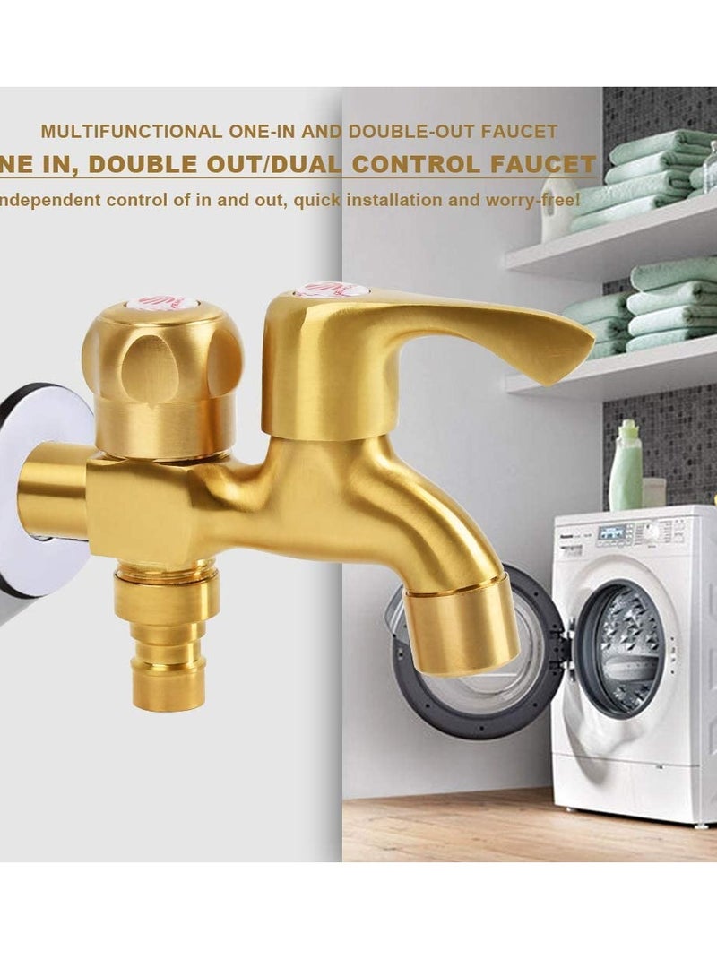 SOLARAE Brass Hose End Tap, Outdoor Garden Tap Kit, Brass Water Bib Tap Outside Tap Kit, Allotment Tap, for Outdoor/Indoor Use, Convenient Water Access - Image 3