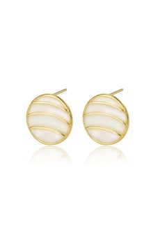 18K Gold Round Hollow Fritillaria Earrings For Women