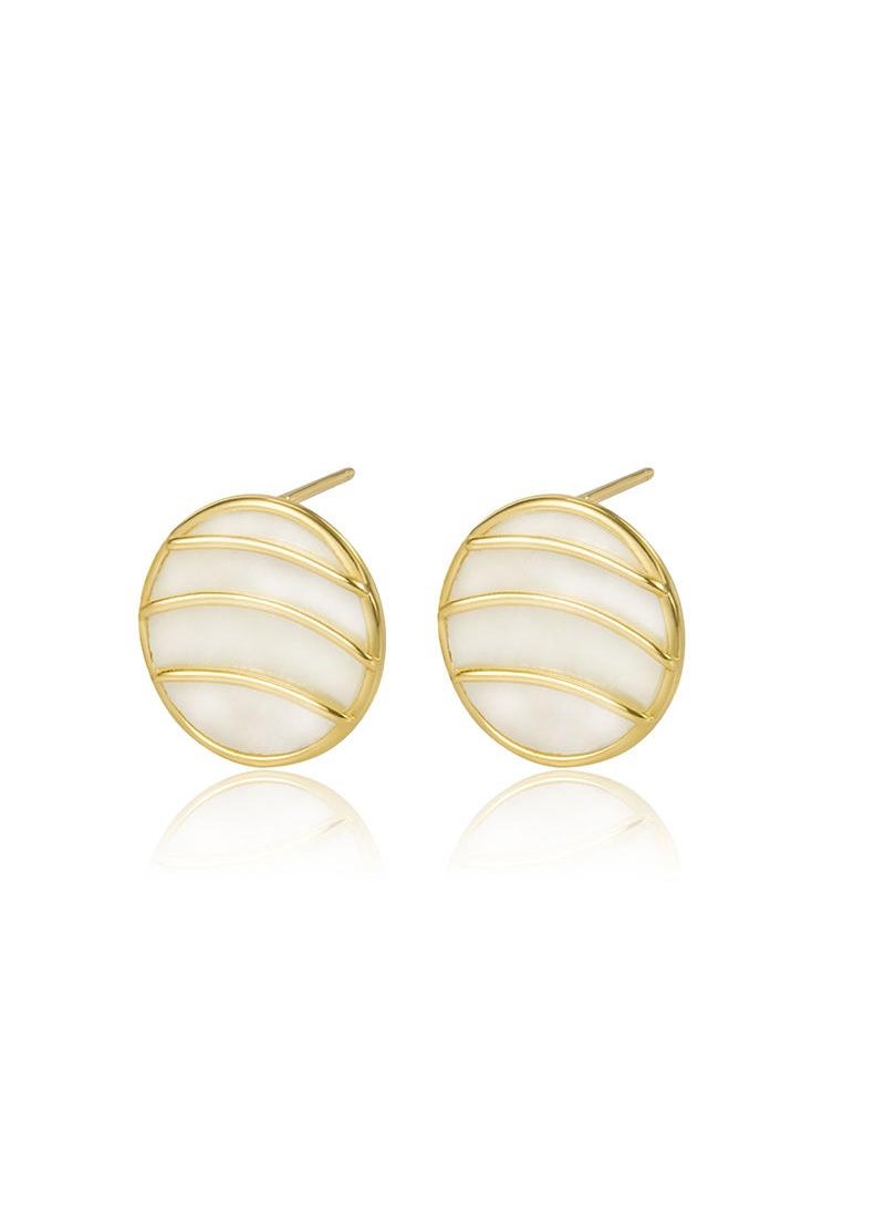Y&D - 18K Gold Round Hollow Fritillaria Earrings For Women - Image 1