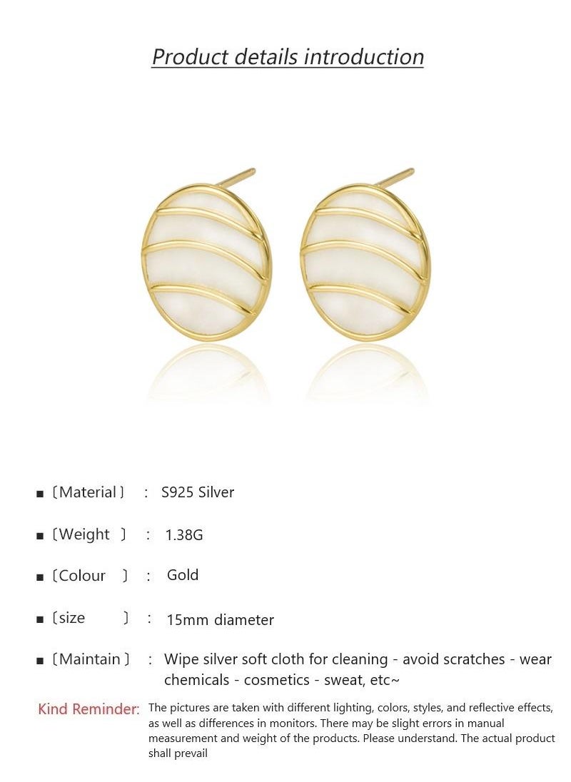 Y&D - 18K Gold Round Hollow Fritillaria Earrings For Women - Image 1