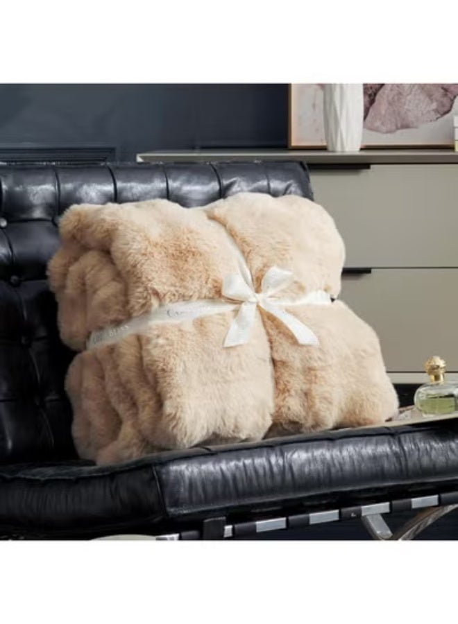 كيلا بطانية كوزي بليس المصنوعة من الفرو الصناعي للأريكة، بطانية ناعمة وسميكة من القطيفة، مناسبة لغرفة النوم وغرفة المعيشة، 70 × 100 سم - Image 3