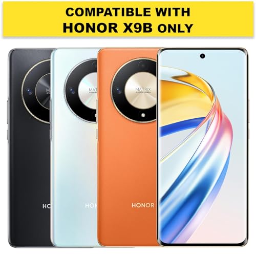 RIGGEAR Shockproof Sleek Hybrid Armor Back Cover Case Compatible with Honor X9b 5G (Clear PC + Black TPU Bumper) - Image 2