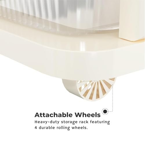 Aliensware 2Layer Plastic Storage Drawer Organizer with Wheels, Modular Cabinet for Home, Office, School, Hospital, Parlor, Morden Kitchen,Clothes, Toys Organiser for Kids Room,Aliens-Clear Ivory - Image 5