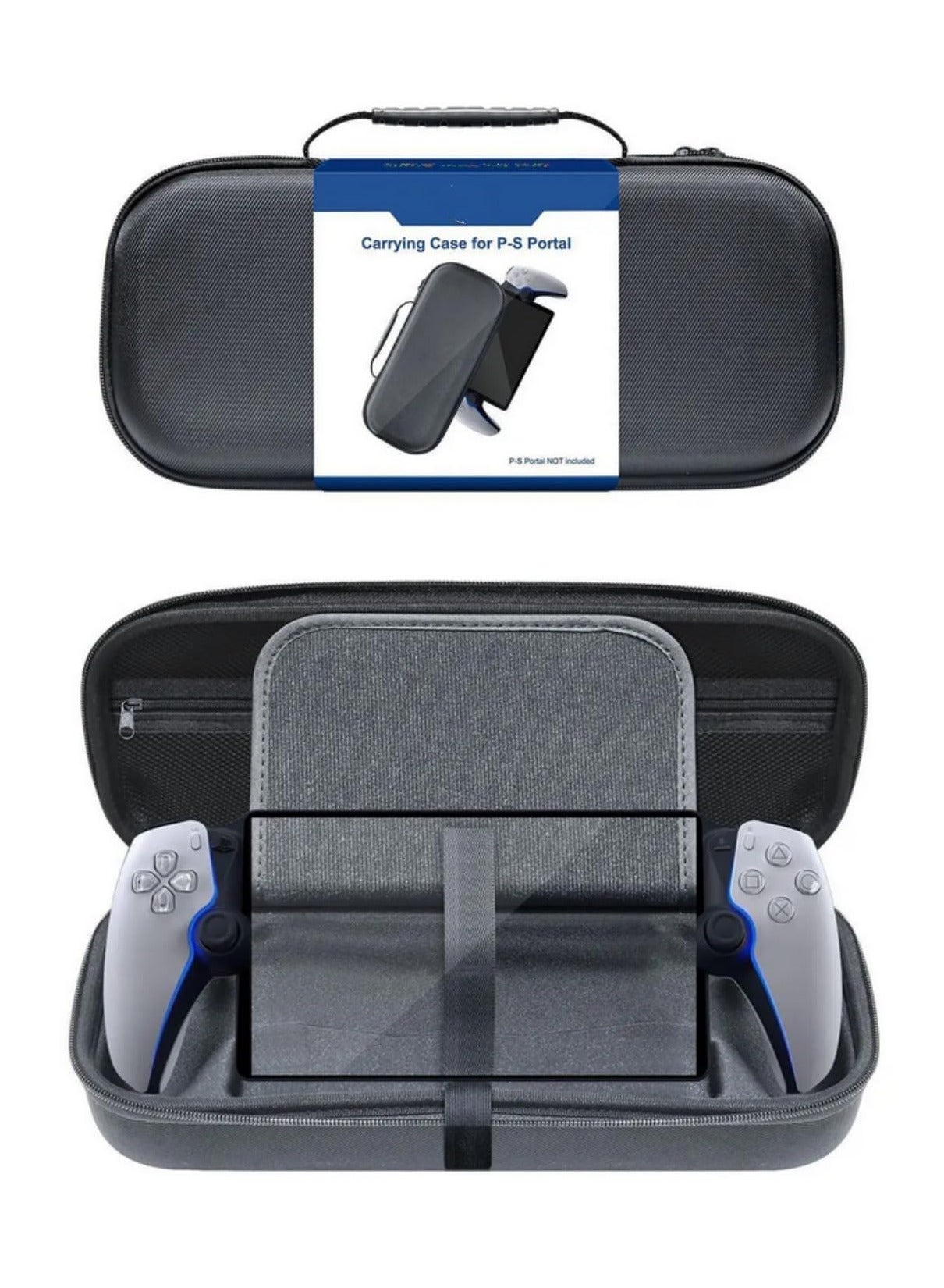 For PS5 Portal Handheld Storage Bag Shockproof Compression Resistant EVA Portable Hard Case with Internal Mesh Pocket Handle Design for Travel Accessories Protection JYS-P5182
