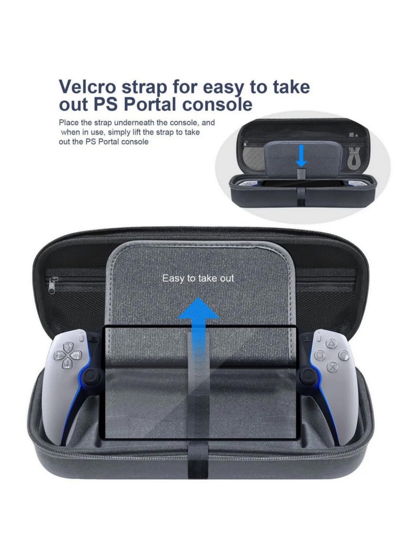 For PS5 Portal Handheld Storage Bag Shockproof Compression Resistant EVA Portable Hard Case with Internal Mesh Pocket Handle Design for Travel Accessories Protection JYS-P5182  - Image 2