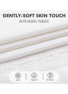 SYOSI SYOSI Half Slips for Women Underskirt Short Mini Skirt with Floral Lace Trim Milk Silk White Lace Patchwork Lining Skirt (M Size: Waist 25 x Hem 35 Inches, White)  - Image 3