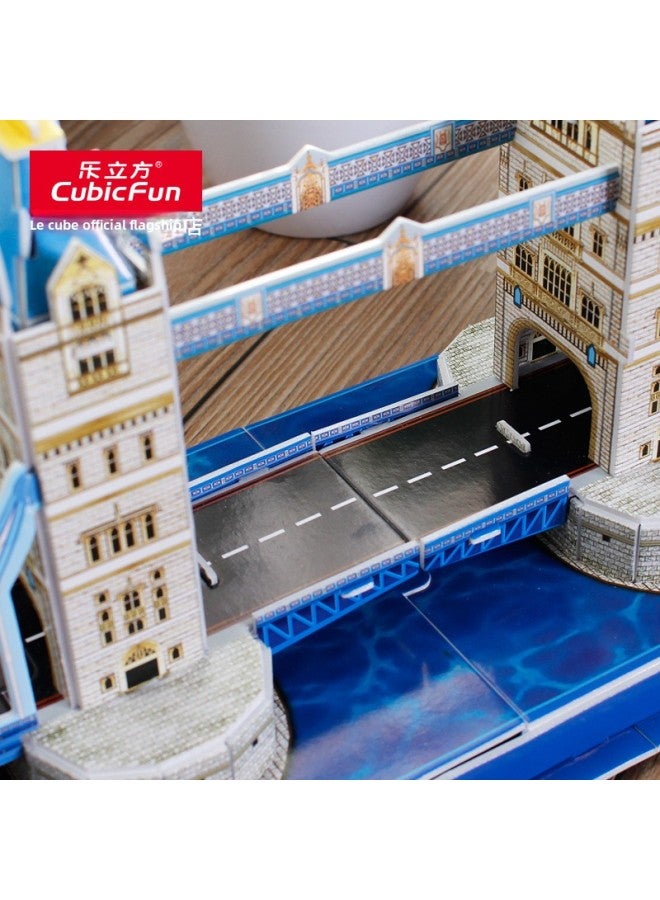 Lecube 3D Three-dimensional Puzzle Creative Children's Toy Gift DIY Dubai Hotel World Famous Building Model-Color:C240h Bartlow House - Image 5