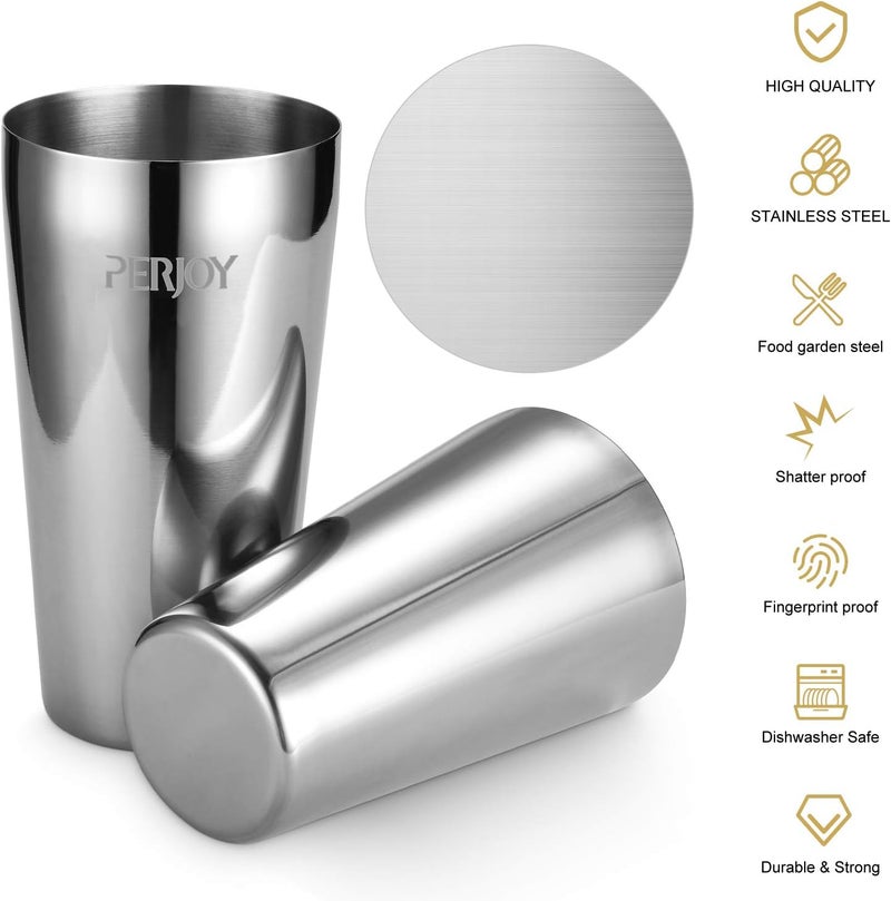 PERJOY Cocktail Shaker Set, 16 Piece Bartender Kit, Cocktail Shaker, Stainless Steel Bar Set Accessories, Coktail Set, Boston Shaker, Drink Mixer Shaker, Bartending Bar Tools with Muddler Spoon Jigger - Image 4