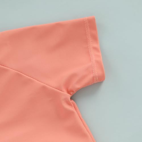 DuAnyozu Baby Boys Swimsuit Long Sleeve Rash Guard Swimwear Baby Boy Gril Swim with Hat Set 3-Piece Toddler Bathing Suit (S-Orange, 6-12 Months) - Image 5
