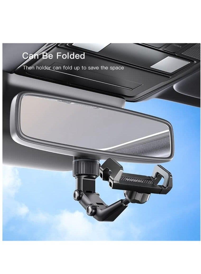 YESIDO C192 Clip-on Rotating Car Rearview Mirror Mount Adjustable Bracket for 4-6.7inch Phone Holder. - Image 4