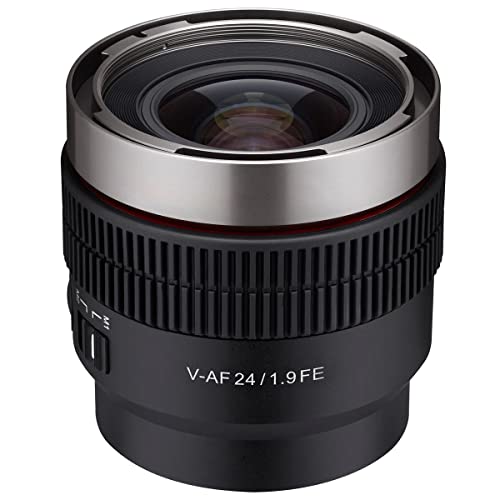 Samyang Cine Auto Focus 24mm T1.9 Full Frame Wide Angle Lens for Sony E Mount - Unified Form Factor, 8K Ready, Custom Switch, Focus Hold, Tally Lamp Indicator, Lightweight Build, Weather Sealed - Image 1