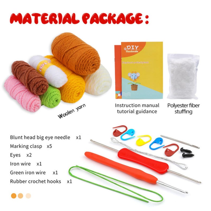 Tusmad Crochet Kit for Beginners Adults Kids 13 Rabbit Sunflower Complete DIY Craft Kit with Colorful Yarns Ergonomic Hooks StepbyStep Video Tutorials Perfect Beginner Toy Creation Gift - Image 2