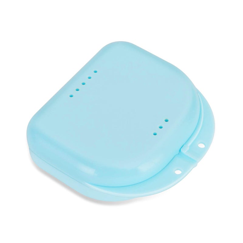 Annhua Dental Mouthguard Container Orthodontic Retainer Case with Vent Holes, Denture Holder Box Clear Aligner Case Slim for Household|Travel|Office - Bluish - Light & Easy to Carry - Image 1