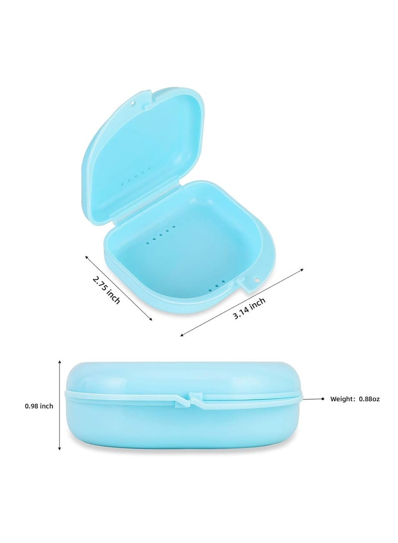 Annhua Dental Mouthguard Container Orthodontic Retainer Case with Vent Holes, Denture Holder Box Clear Aligner Case Slim for Household|Travel|Office - Bluish - Light & Easy to Carry  - Image 2