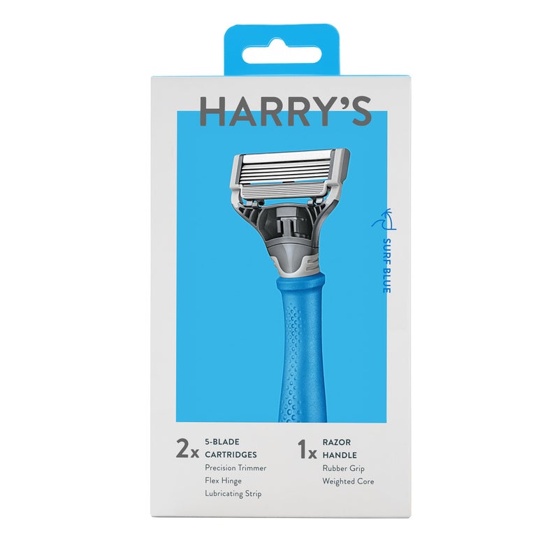 Harry's Original Razors for Men - Two 5-Blade Cartridges and 1 Razor Handle - German Engineered - Surf Blue Edition - Image 5