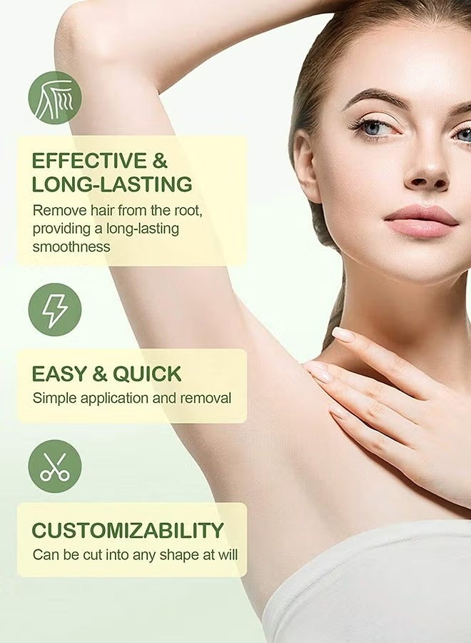 سادور شرائح شمع لإزالة الشعر، شرائح شمع مزدوجة الجوانب مع خلاصة الصبار، مجموعة إزالة الشعر بالشمع اللطيفة والمهدئة في المنزل للوجه والساقين والأذرع تحت الإبط وشرائط شمع الجسم لإزالة الشعر للرجال والنساء - Image 2