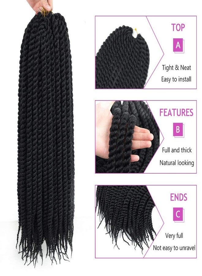 Admutty Havana Twist Crochet Hair 22 inch 6 Packs Crochet Braids Senegalese Twist Crochet Braiding Hair (1B#) - Image 4