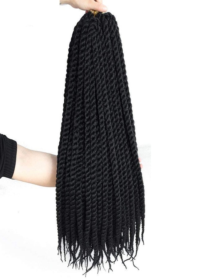 Admutty Havana Twist Crochet Hair 22 inch 6 Packs Crochet Braids Senegalese Twist Crochet Braiding Hair (1B#) - Image 5