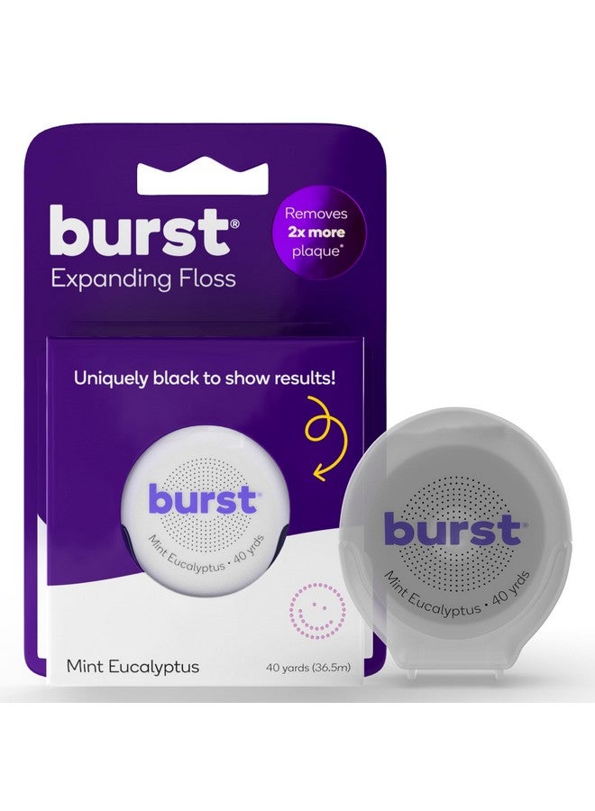 BURST BURST Expanding Dental Floss (Mint Eucalyptus/40 Yards) | Stain Absorbing & Woven with Xylitol Coating to Fight Cavities | Vegan | Paraben Free - Image 1