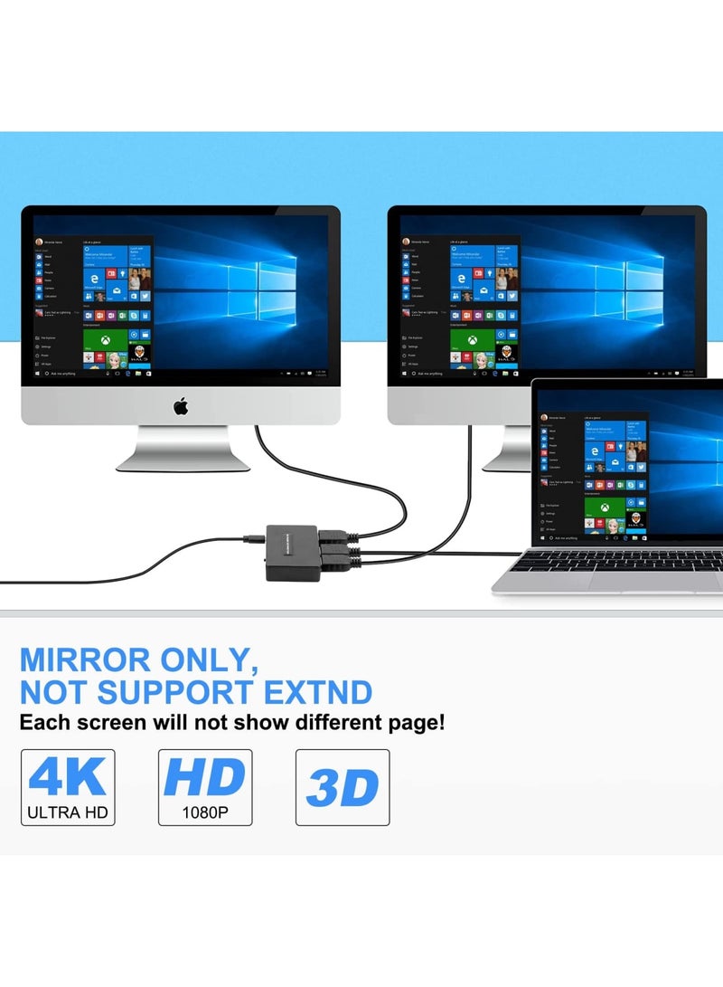 SYOSI موزع HDMI، 1x2 بدقة 1080P@60Hz لشاشتين مزدوجتين، موزع HDMI 1 مصدر إلى 2 شاشة، 1 في 2 خارج موزع 4K HDMI@30Hz متوافق مع/ HDTV/ لابتوب/ PS5/ 4/ 3/ سويتش/ Xbox/ DVD/ ستيك/ Xbox/ Roku - Image 5