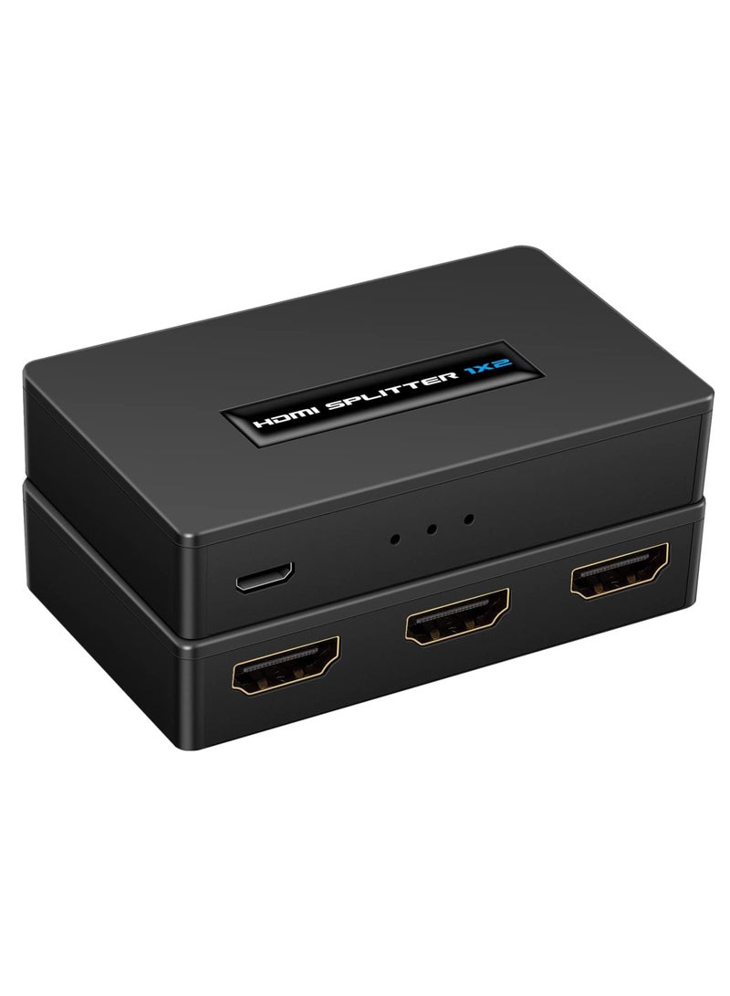 SYOSI موزع HDMI، 1x2 بدقة 1080P@60Hz لشاشتين مزدوجتين، موزع HDMI 1 مصدر إلى 2 شاشة، 1 في 2 خارج موزع 4K HDMI@30Hz متوافق مع/ HDTV/ لابتوب/ PS5/ 4/ 3/ سويتش/ Xbox/ DVD/ ستيك/ Xbox/ Roku - Image 1