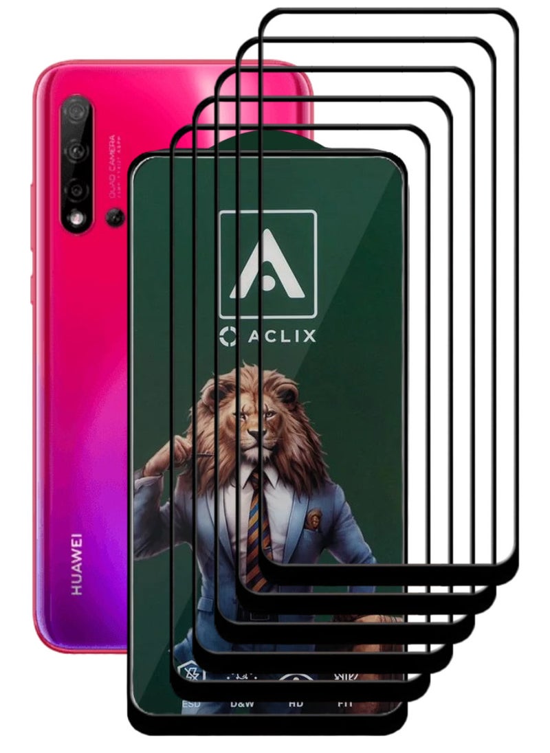 ACLIX 5 Pieces Antistatic ESD Dustproof Premium Quality High Definition Tempered Glass Screen Protector Designed For Huawei nova 5i - Image 1