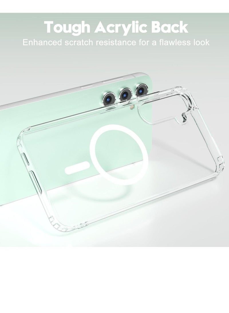 Raxoom Samsung Galaxy S23 FE Clear Magnetic Case Compatible with MagSafe – Thin, Slim, Transparent, Non-Yellowing Hybrid Silicone & Hard Plastic Protective Cover - Image 3