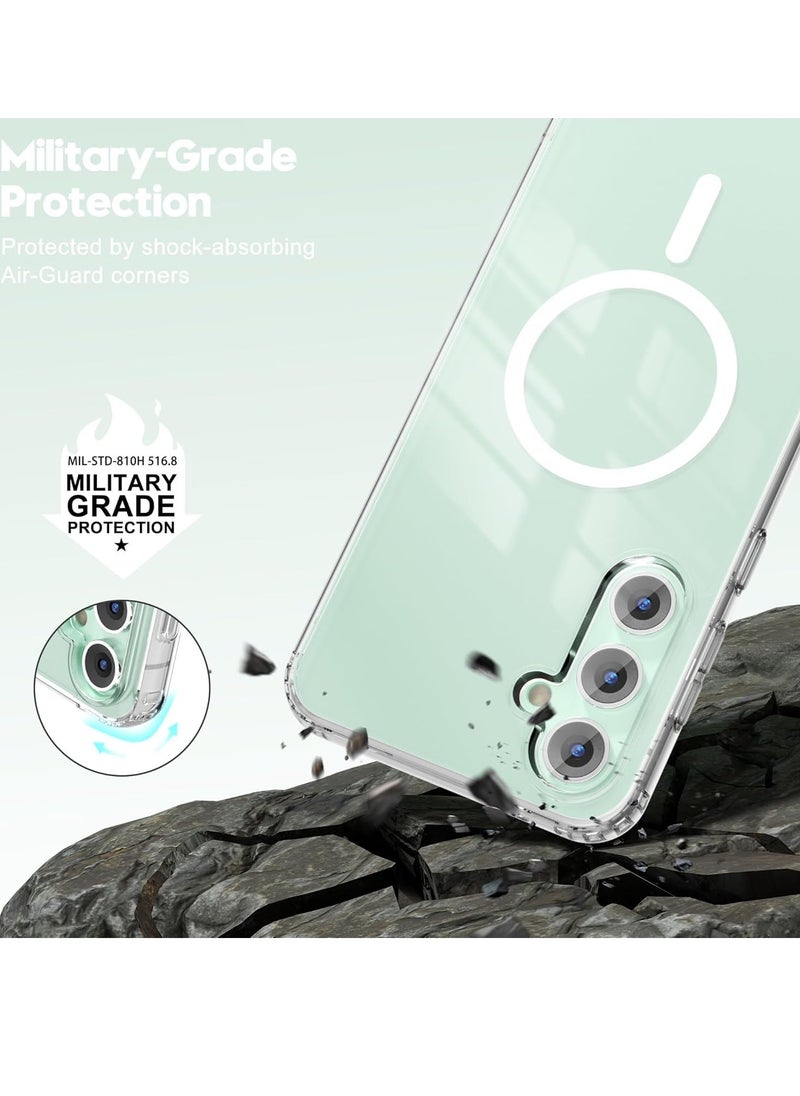 Raxoom Samsung Galaxy S23 FE Clear Magnetic Case Compatible with MagSafe – Thin, Slim, Transparent, Non-Yellowing Hybrid Silicone & Hard Plastic Protective Cover - Image 4