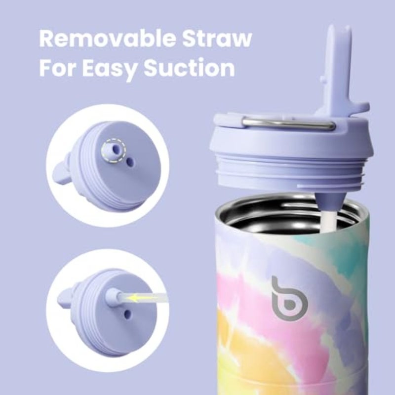 Insulated Water Bottle 24oz with Straw Lid and Handle for Sports Travel Gym Stainless Steel Water Bottles Double-Wall Vacuum Metal Leak Proof BPA-Free - Image 4