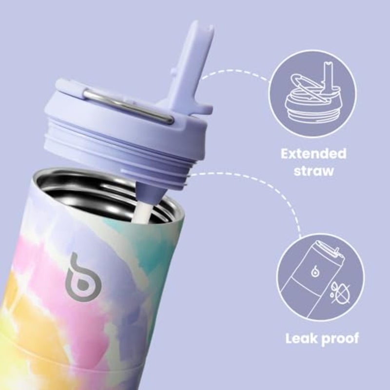 Insulated Water Bottle 24oz with Straw Lid and Handle for Sports Travel Gym Stainless Steel Water Bottles Double-Wall Vacuum Metal Leak Proof BPA-Free - Image 3