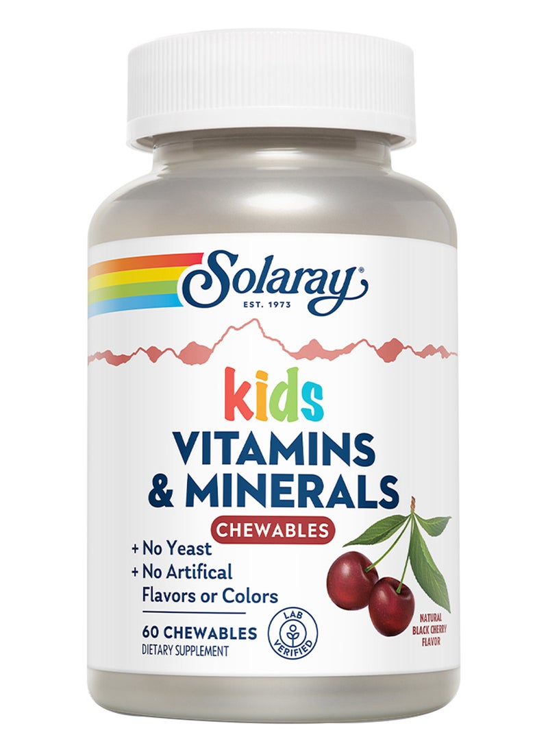 Solaray Kids Vitamins And Minerals Chewables, Pack of 60's  - Image 1