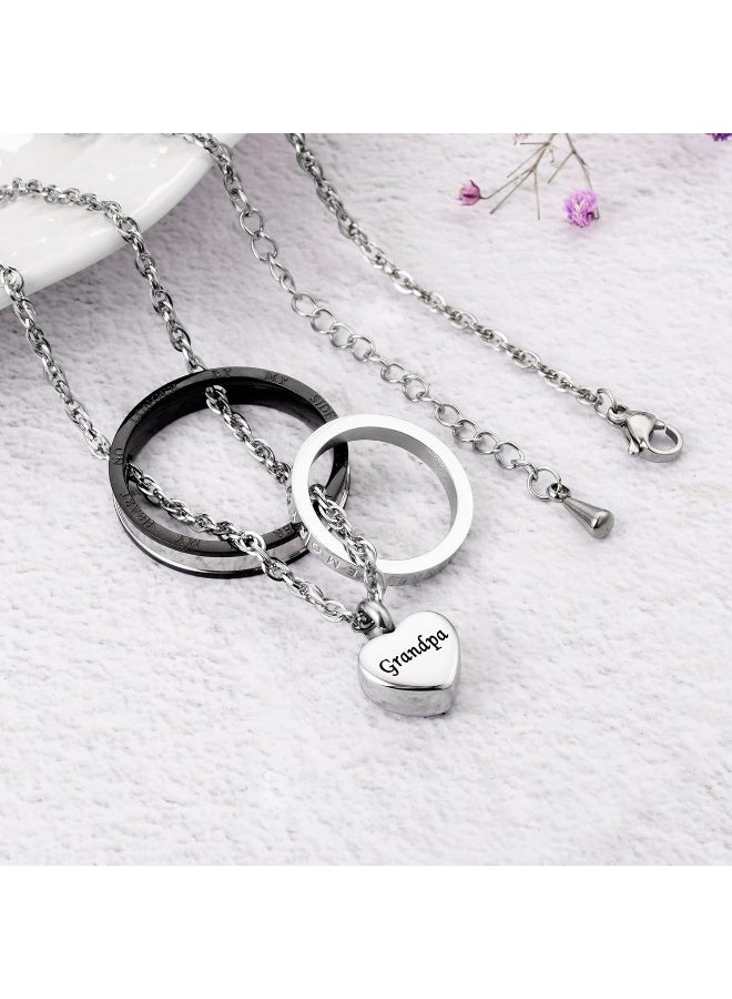 XIUDA XIUDA Cremation Urn Necklace for Ashes Eternal Memory Carved Keepsake Stainless Steel Urn Jewelry Memorial Ash Holder - Image 5