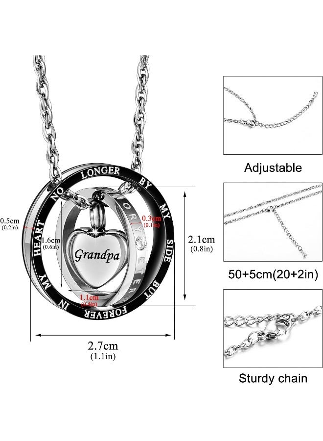 XIUDA XIUDA Cremation Urn Necklace for Ashes Eternal Memory Carved Keepsake Stainless Steel Urn Jewelry Memorial Ash Holder - Image 2