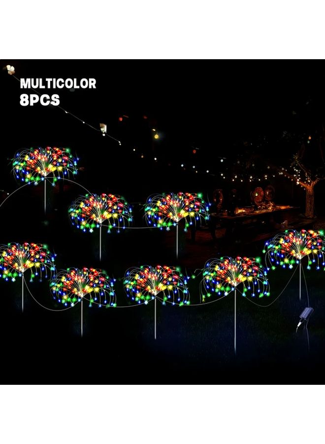 Outdoor Solar Fireworks Lights 8 Lighting Modes 8PC 480LED Multicolor Garden Decor - Image 1