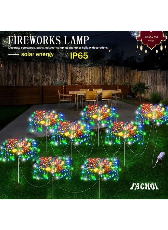 Outdoor Solar Fireworks Lights 8 Lighting Modes 8PC 480LED Multicolor Garden Decor - Image 2