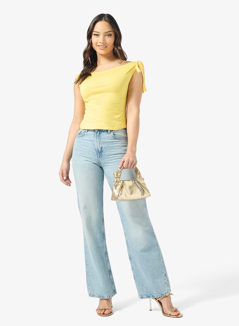 جينجر بلوزة بكتف ساقط غير متماثل - Image 4