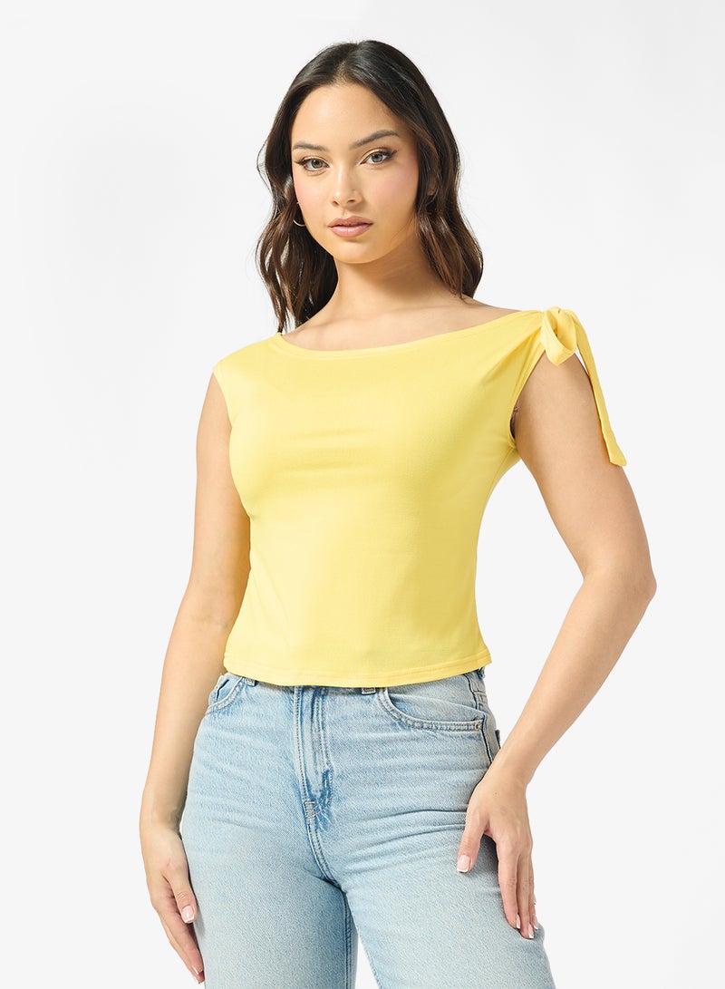 جينجر بلوزة بكتف ساقط غير متماثل - Image 1