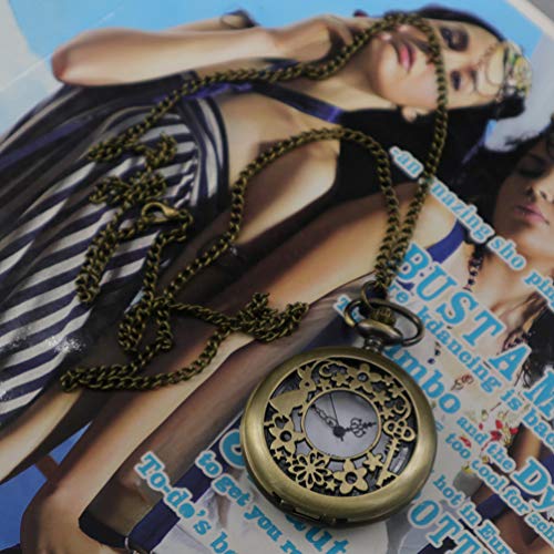 VIGOROSO Watches Alice in Wonderland Rabbit Flower Vintage Retro Steampunk Pocket Watch Black Box - Image 3