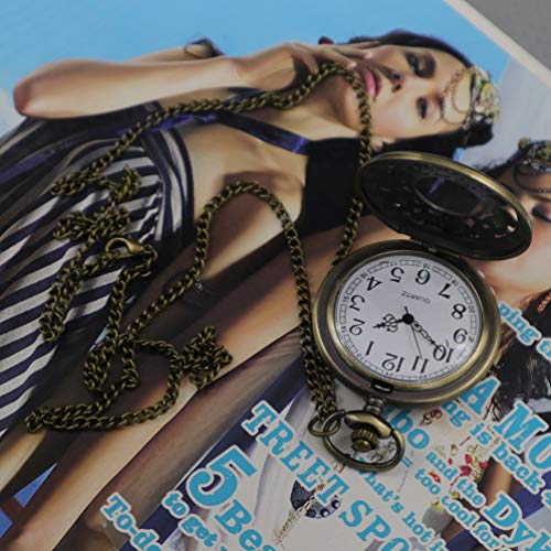 VIGOROSO Watches Alice in Wonderland Rabbit Flower Vintage Retro Steampunk Pocket Watch Black Box - Image 4