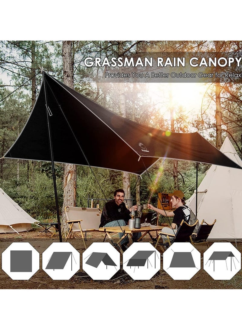 Camping Tarp - Waterproof Hammock Tarp Rain Fly, Premium Lightweight Tent Tarp, Easy to Setup Camping Tarp Tent for Backpacking, Hiking, Travel, Outdoor Adventures Survival Shelter Sunshade - Image 2