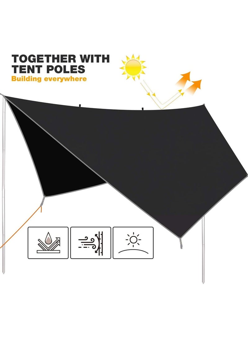 Camping Tarp - Waterproof Hammock Tarp Rain Fly, Premium Lightweight Tent Tarp, Easy to Setup Camping Tarp Tent for Backpacking, Hiking, Travel, Outdoor Adventures Survival Shelter Sunshade - Image 3