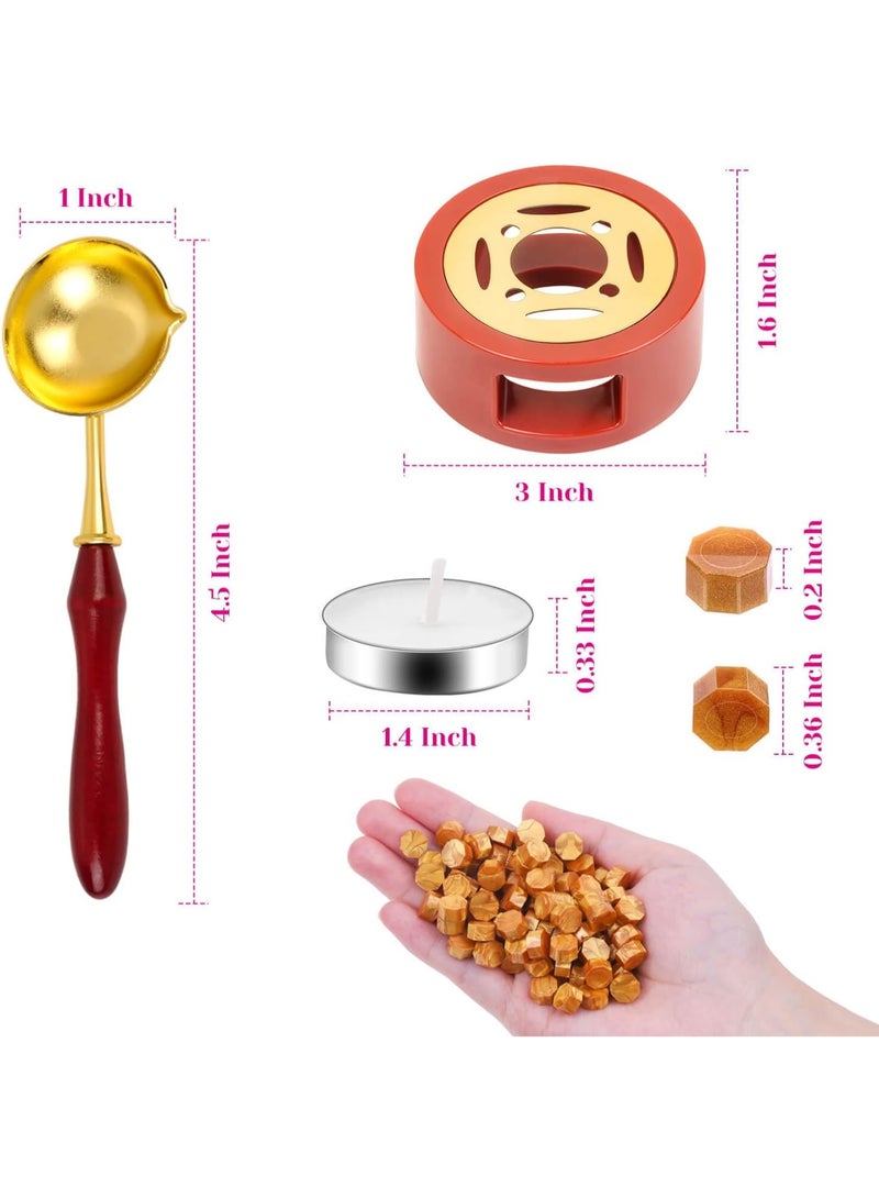 PAXCOO Sealing Wax, Paxcoo 312pcs Sealing Wax Kit with Warmer, Spoon for Stamp Letter Seal - Image 2