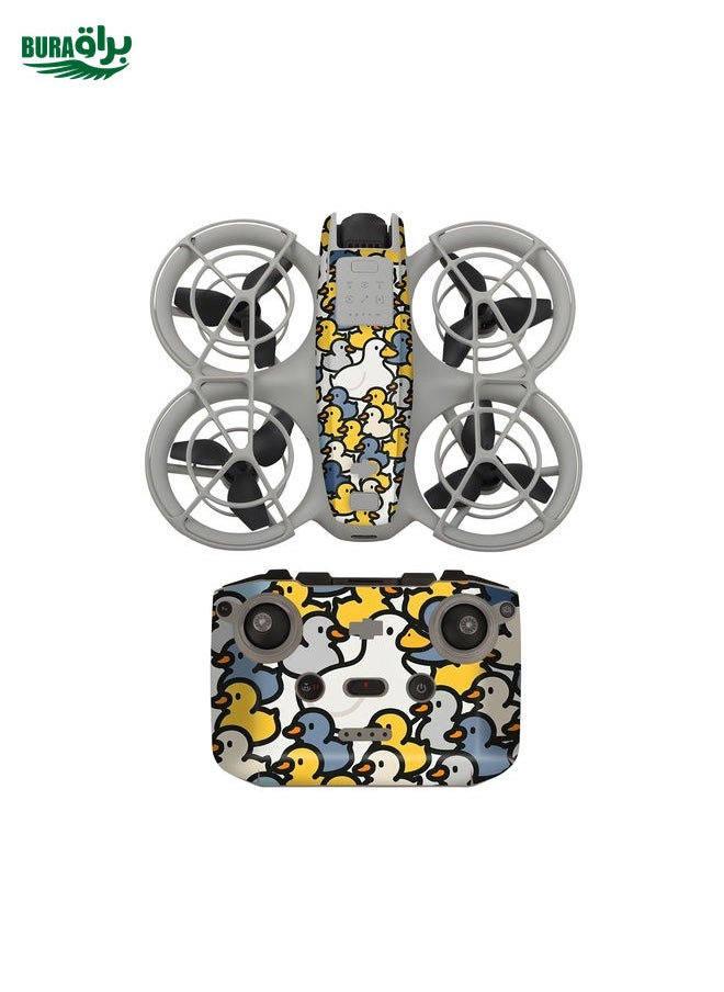 BURAQ For DJI Neo Drone Body Remote Control Protective Sticker(Cute Ducks)  - Image 1