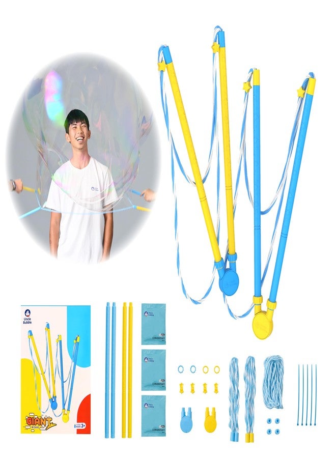 Uncle Bubble Giant Wizard 2-Pack | Double Bubble Fun with Giant Bubble Wands | Includes 2 Pair Wands & Concentrated Bubble Solution | Outdoor Toys for Kids & Families - Image 3